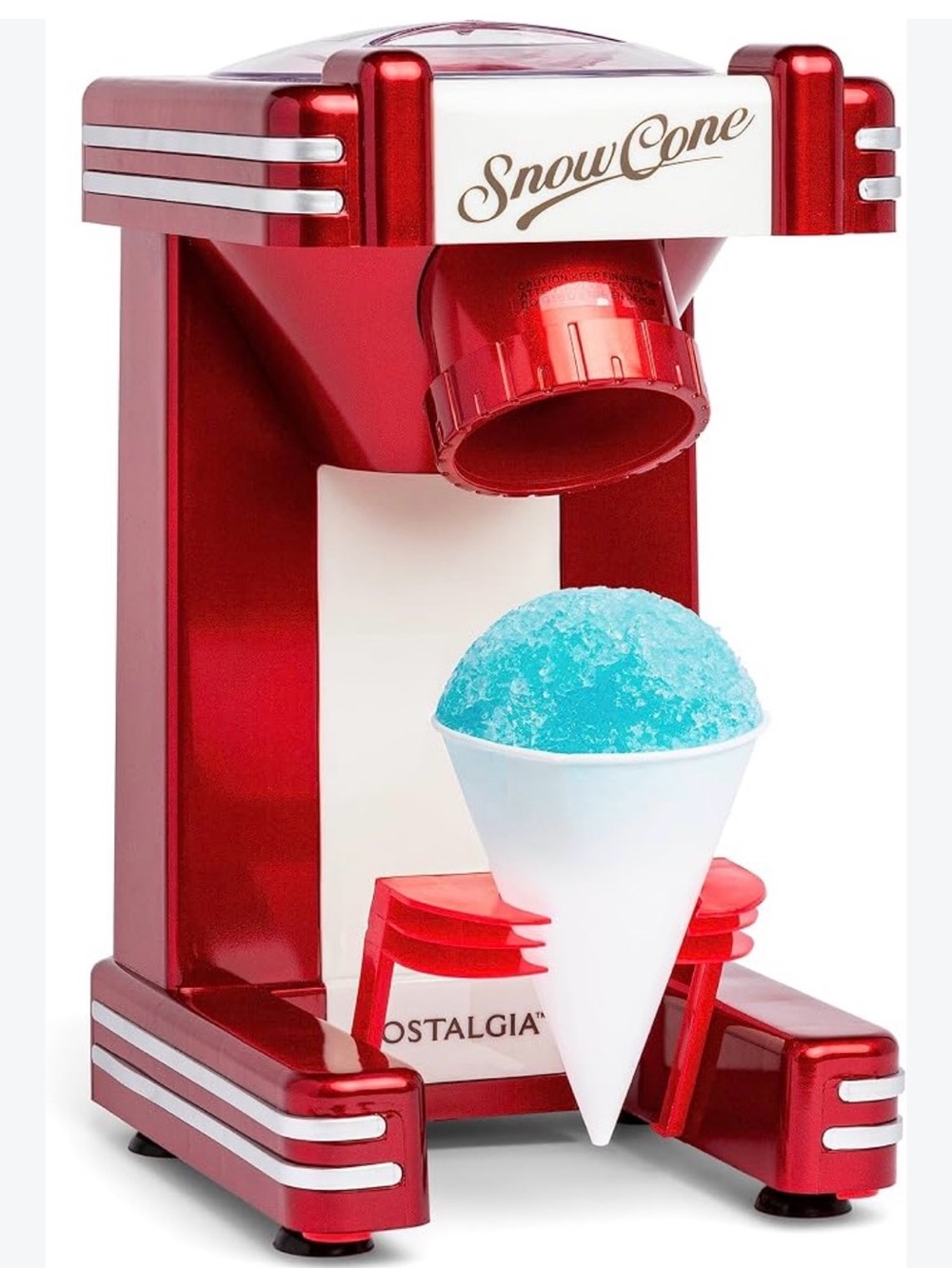 Nostalgia Red and White Snow Cone Maker